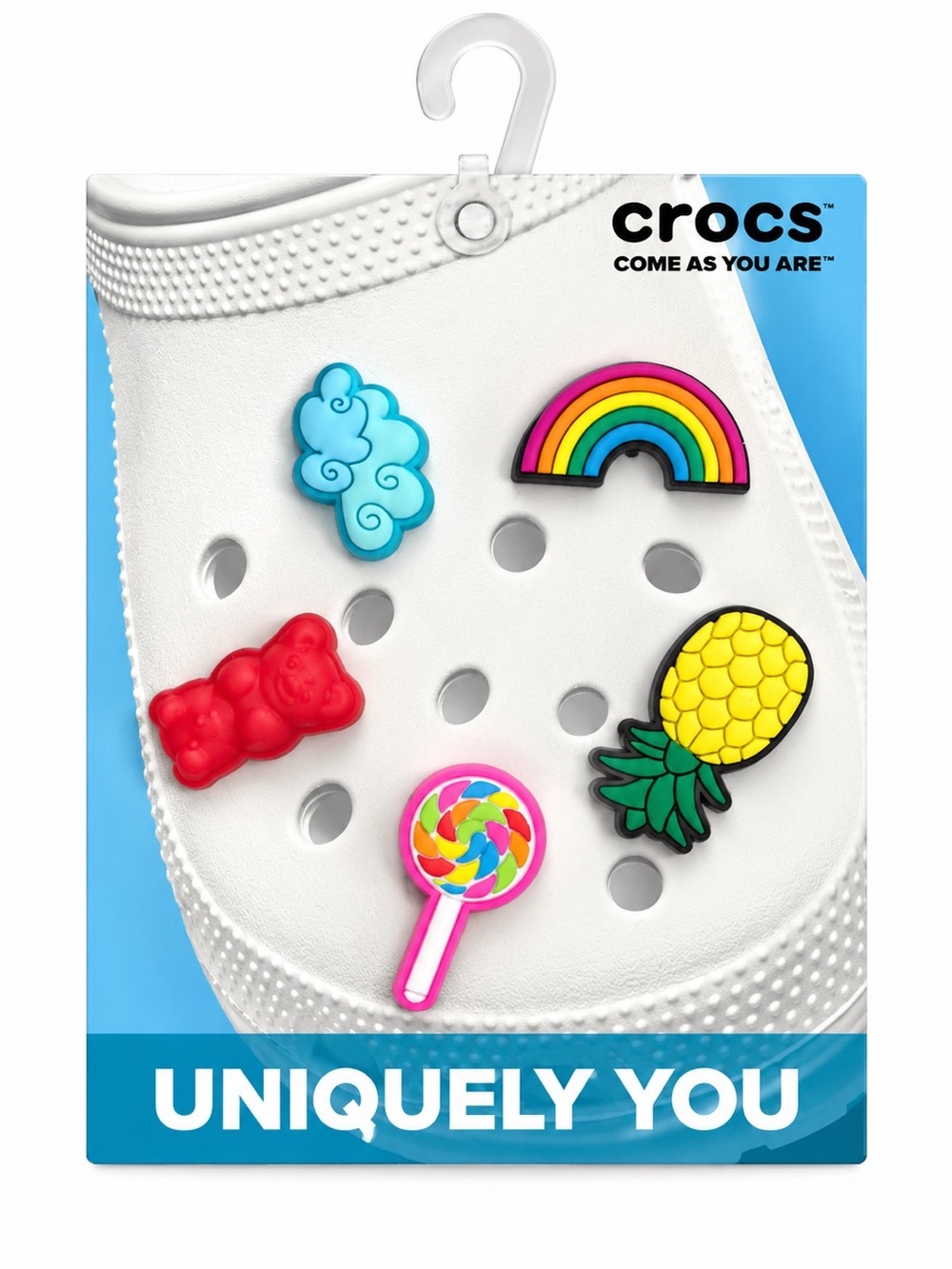 CROCS Kids Jibbitz Charm Pack - Red, Blue, Yellow, Pink, Green, Purple
